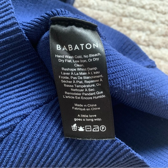 Aritzia Babaton Sculpt Knit Squareneck Crop Top Blue Size Small - Picture 4 of 5